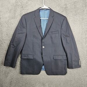 Calvin Klein Mens Navy Blue 100% Wool 2 Button Blazer Sport Coat 42S Canada LRS
